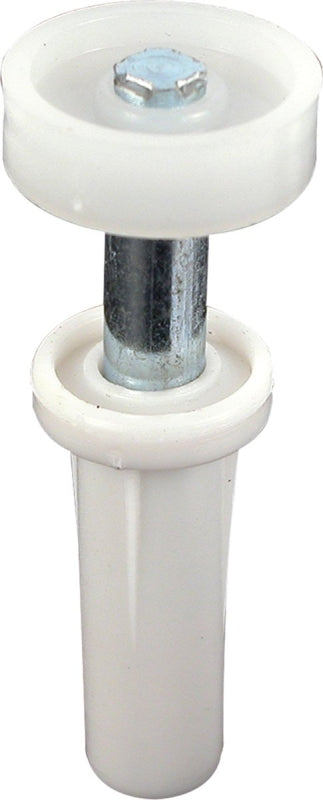 Prime-Line N 6582 Door Roller, 7/8 in Dia Roller, 1/4 in W Roller, Nylon, White, 1-Roller, 30 lb, Top