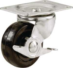 Shepherd Hardware 9510 Swivel Caster, 2-13/16 x 3-7/8 in Plate, 4 in L x 2.8 in W x 3 in H Dimensions, 1-1/8 in W Wheel