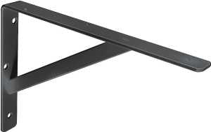 Knape & Vogt 208BLK300 Shelf L-Bracket, 12 in L, Steel, Black