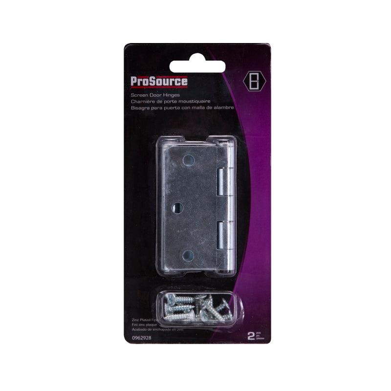 ProSource LR-110-PS Door Hinge, 3 in H Door Leaf, 3 in W Door Leaf, 2 mm Thick Door Leaf, 3 in L x 3 in W in, Steel