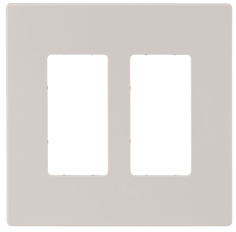 Eaton PJ Series PJS262W Wallplate, 4.87 in L, 4.94 in W, 2-Gang, Polycarbonate, White, High-Gloss