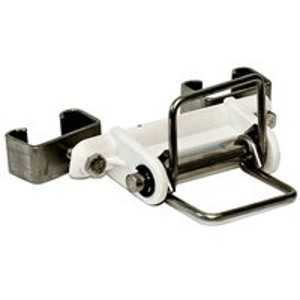 Zareba PATPC-Z T-Post Corner Insulator, 2 in Fence Wire, Polytape, Polyethylene/Stainless Steel, White, T-Post Mounting