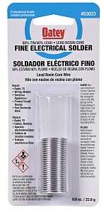 Oatey 53023 Rosin Core Solder, Silver, 0.8 oz, Carded, Solid