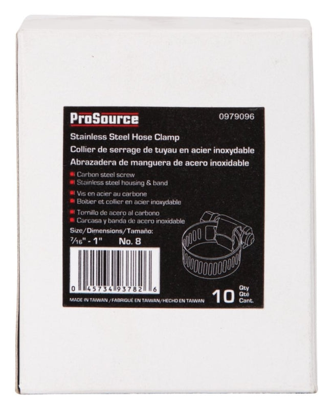 ProSource HCRAN08 Interlocked Hose Clamp, Stainless Steel, Stainless Steel, Pack of 10