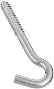 National Hardware 2154BC Series N220-830 Screw Hook, 3/8 in Opening, 4-1/2 in L, Steel, Zinc, Pack of 10