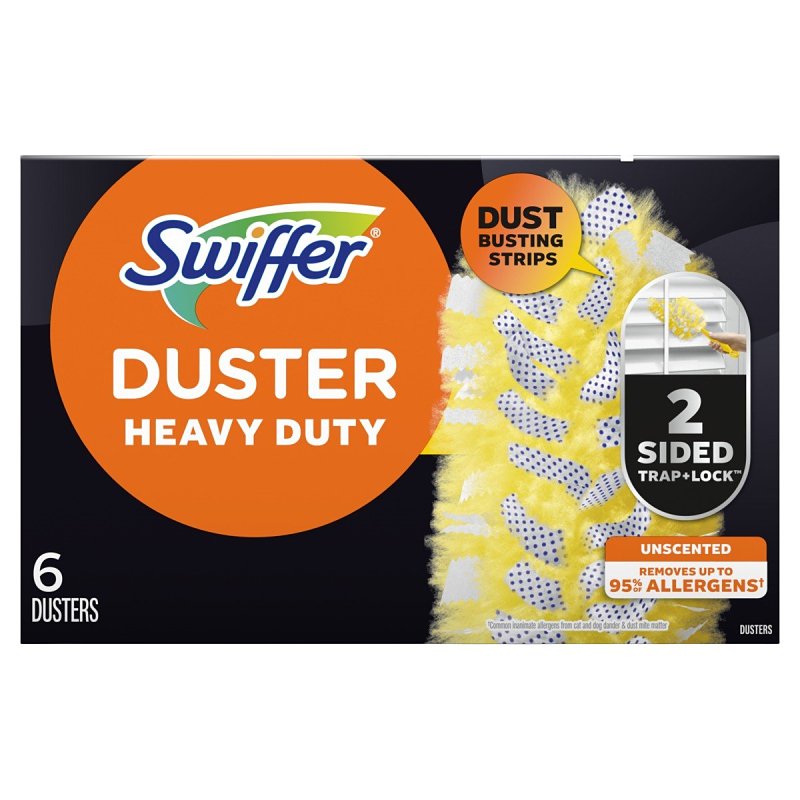 Swiffer 216209 Heavy Duty Duster Refill, Microfiber Cloth Head, 6/Pack