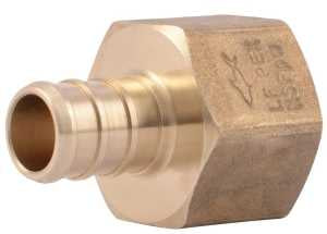 SharkBite UC072LFA Hose to Pipe Adapter, 1/2 in, PEX Barb x FNPT, DZR Brass, 200 psi Pressure, 24/PK