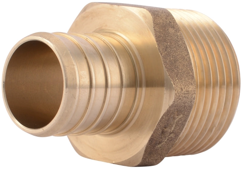 SharkBite UC140LF Pipe Adapter, 1 in, Barb x MNPT, PEX-B, Brass, 80 to 160 psi Pressure