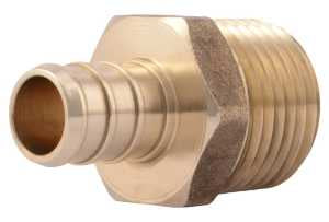 SharkBite UC120LFA10 Pipe Adapter, 1/2 in, MNPT, PEX-B, Brass, 80 to 160 psi Pressure
