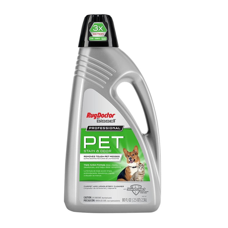 RugDoctor 5153 Pet Stain Carpet Cleaner, 80 oz Bottle, Liquid, Characteristic, Pale Yellow, Pack of 4