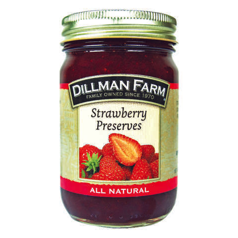 Dillman Farm All Natural Strawberry Preserves 16 oz Jar, Pack of 6