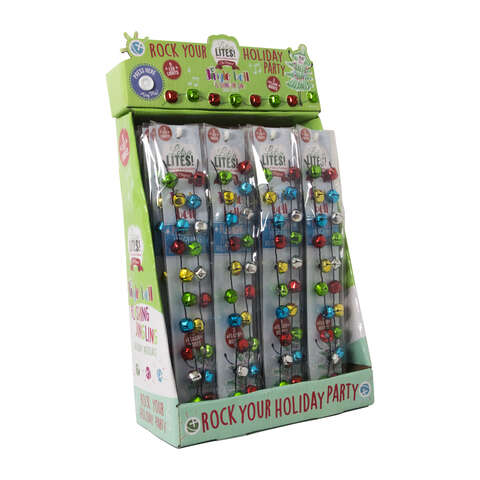 DM Merchandising Lotsa Lights Light up Bells Necklace Metal 1 pk, Pack of 24