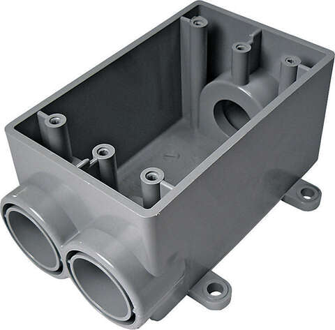Cantex 20 cu in Rectangle PVC 1 gang Electrical Box Gray