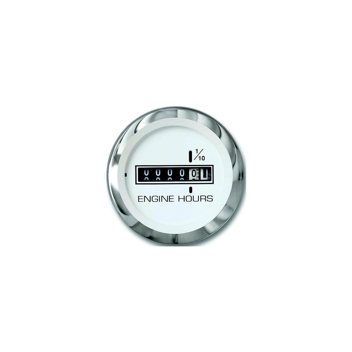 Sierra 65497P Lido Series 2″ White & Stainless Steel 10,000 Hour Dial Range Hourmeter Gauge