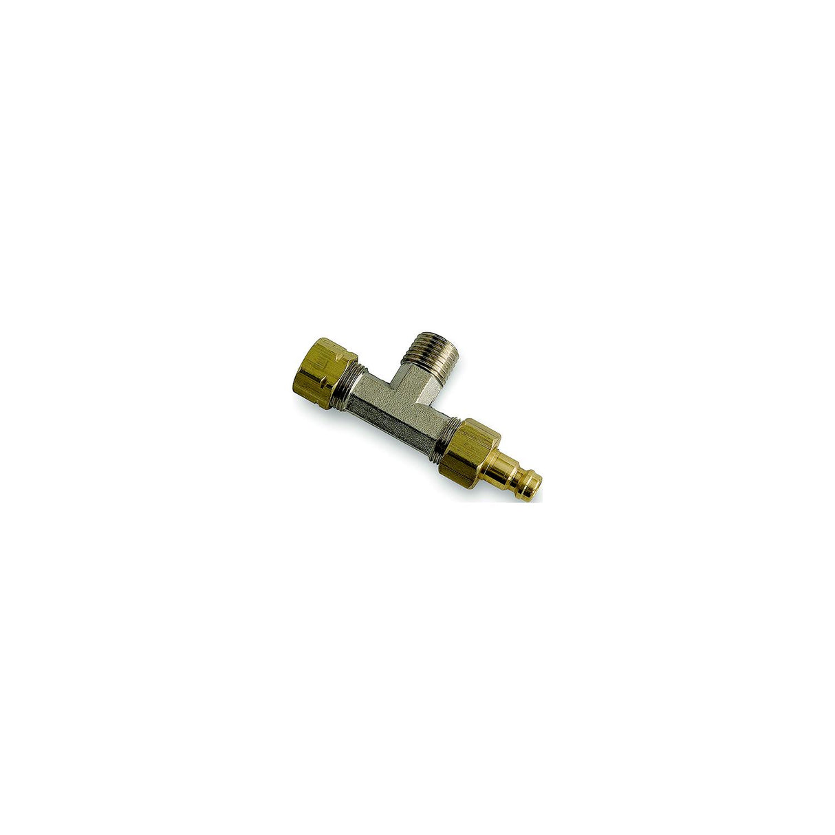 Dometic HF5520 Hydraulic Fitting Horizontal Bleeder Tees - Aluminum / Brass - 3/8″ Tube - 2/Kit