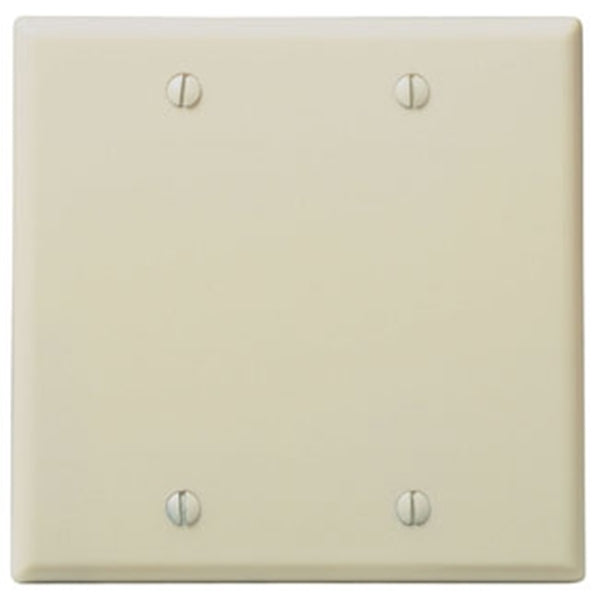Leviton 001-86025-000 Wallplate, 4-1/2 in L, 4.56 in W, 0.22 in Thick, 2 -Gang, Thermoset Plastic, Ivory, Smooth