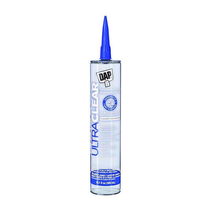 DAP Ultra Clear Clear Synthetic Rubber All Purpose Waterproof Sealant 10.1 oz, Pack of 12