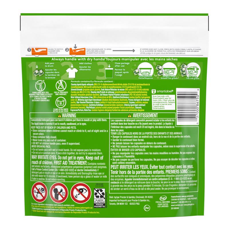 Gain Flings Original Scent Laundry Detergent Pod 12 oz 16 pk, Pack of 6