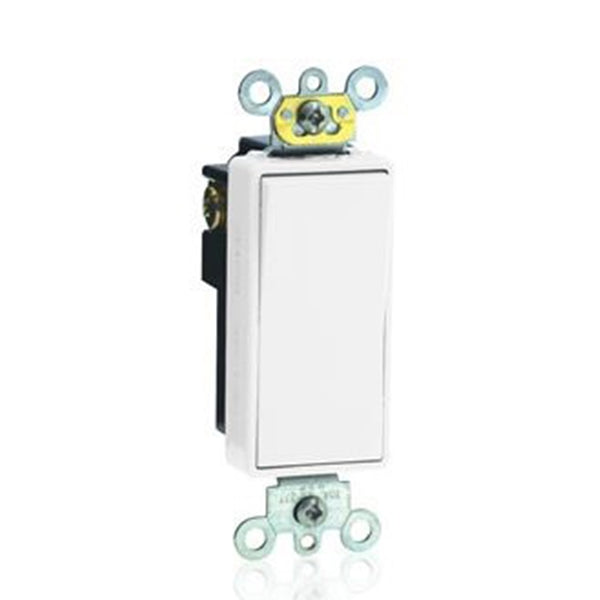 Leviton R52-05621-2WS Rocker Switch with Lockout, 16 A, 120/277 V, SPST, Lead Wire Terminal, White
