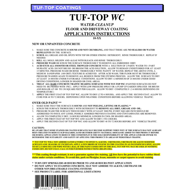 Tuf-Top Semi-Gloss Light Tint Water-Based Acrylic Latex Floor & Driveway Coating 5 gal