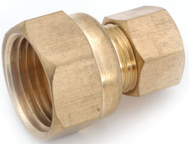 Anderson Metals 750066-0808 Pipe Connector, 1/2 in, Compression x Female, Brass, 200 psi Pressure