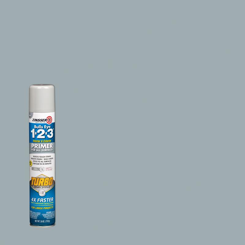 Zinsser Bulls Eye 123 Turbo Gray Oil-Based Alkyd Oil Primer 26 oz, Pack of 6