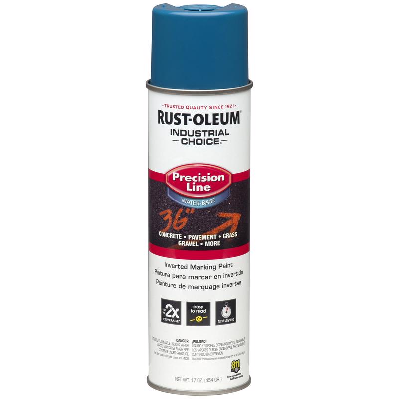 Rust-Oleum Industrial Choice Caution Blue Inverted Marking Paint 17 oz, Pack of 6