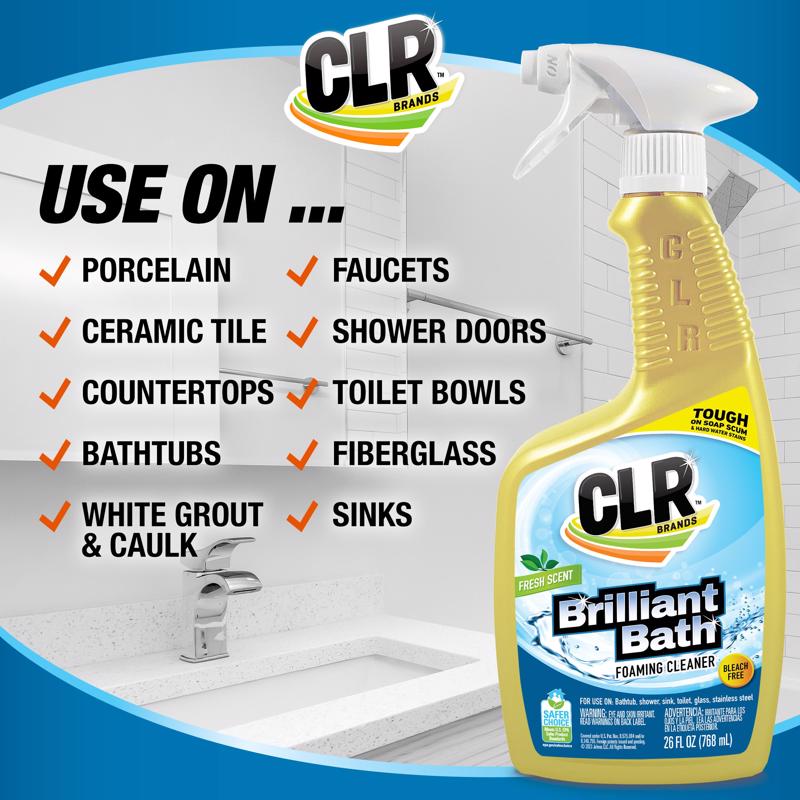 CLR Fresh Scent Bathroom Cleaner 26 oz Liquid, Pack of 6