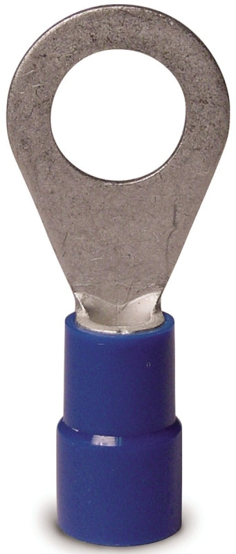Gardner Bender 20-104 Ring Terminal, 600 V, 16 to 14 AWG Wire, #8 to 10 Stud, Vinyl Insulation, Blue, 1 in L Dimensions