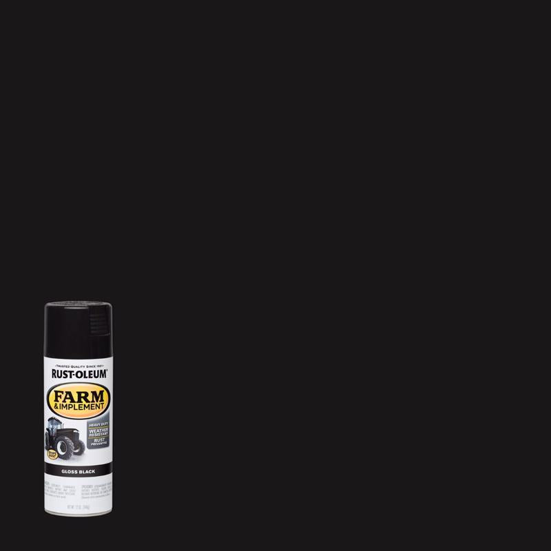 Rust-Oleum Specialty Indoor and Outdoor Gloss Black Farm & Implement 12 oz, Pack of 6