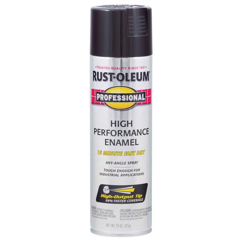 Rust-Oleum Professional Gloss Black Spray Paint 15 oz, Pack of 6