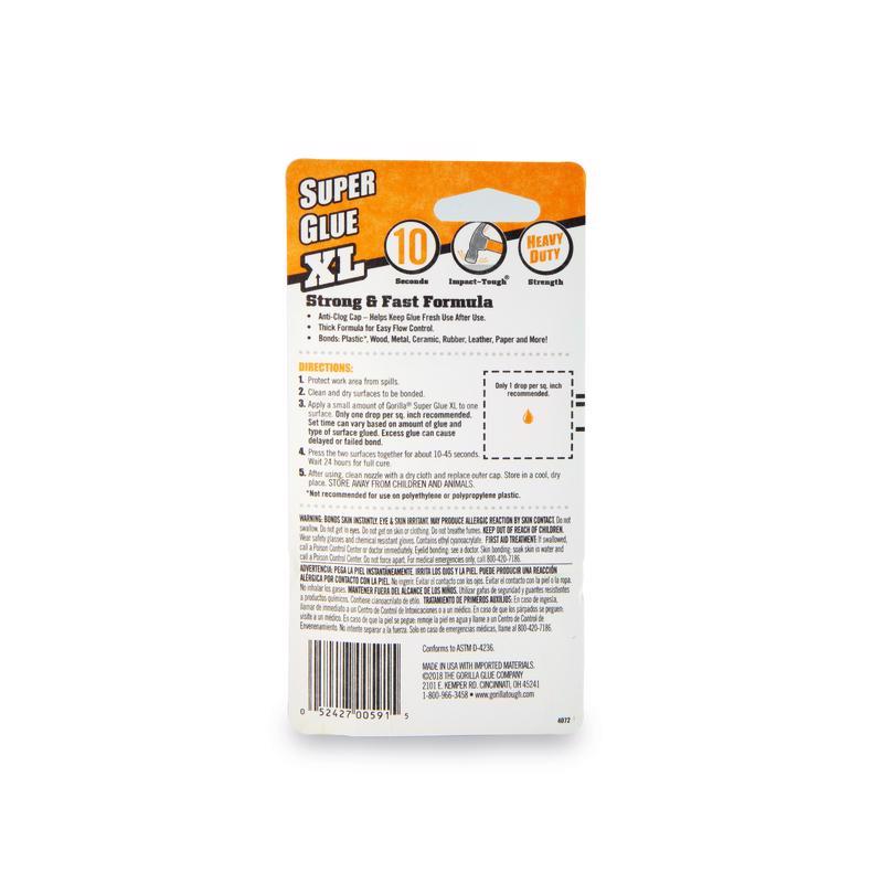 Gorilla Super Glue XL High Strength Transluscent Super Glue 25 gm