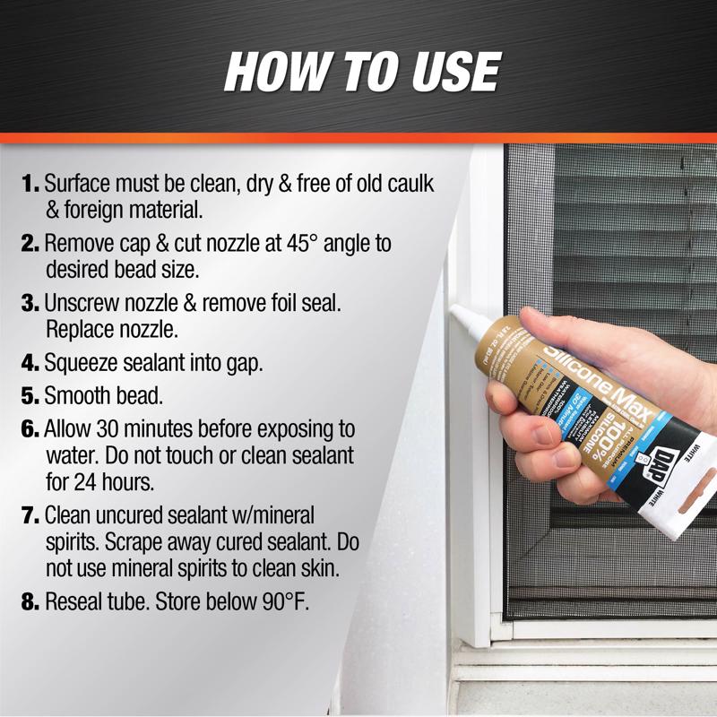 DAP Silicone Max Clear Silicone All Purpose Sealant 2.8 oz, Pack of 12