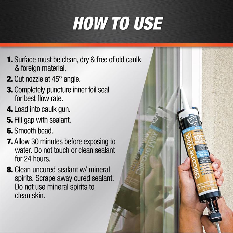 DAP Silicone Max Brown Silicone All Purpose Sealant 10.1 oz, Pack of 12