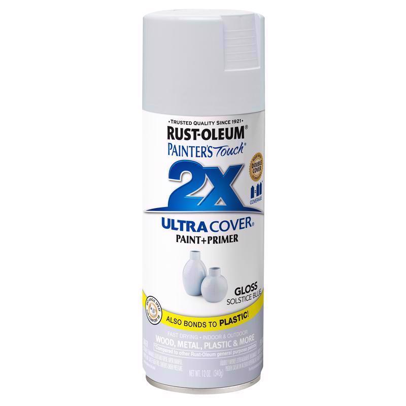 Rust-Oleum Painter's Touch 2X Ultra Cover Gloss Solstice Blue Paint+Primer Spray Paint 12 oz, Pack of 6