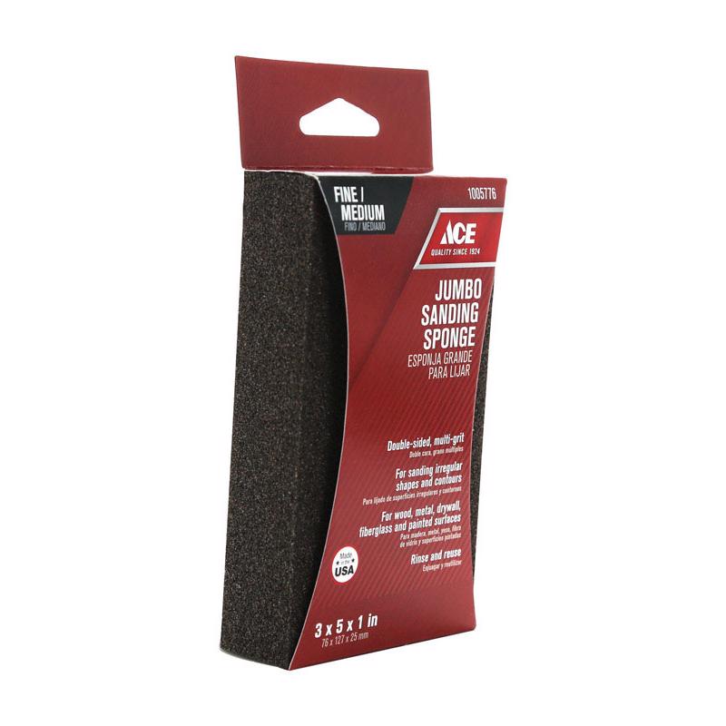 Ace 5 in. L X 3 in. W X 1 in. 80/120 Grit Assorted Extra Large Sanding Sponge