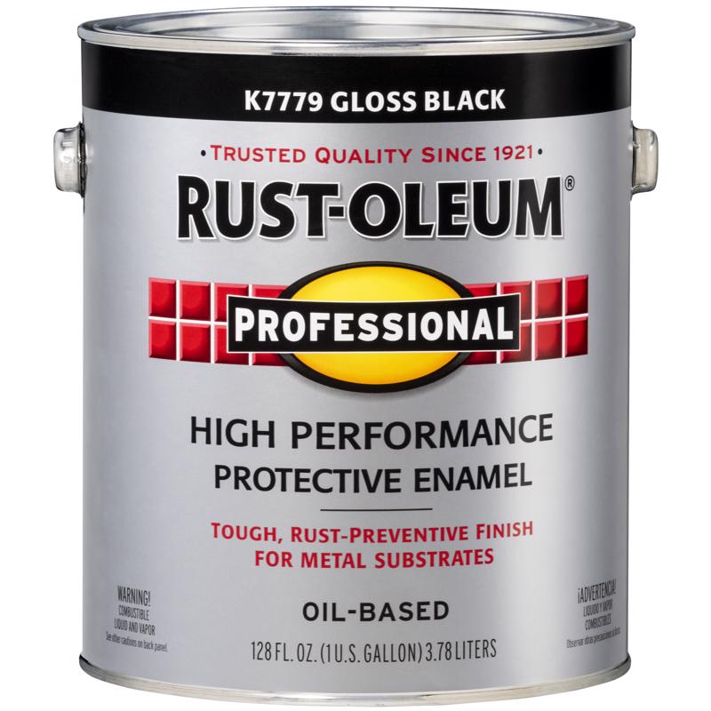 Rust-Oleum Professional Indoor and Outdoor Gloss Black Oil-Based Enamel Protective Paint 1 gal, Pack of 2