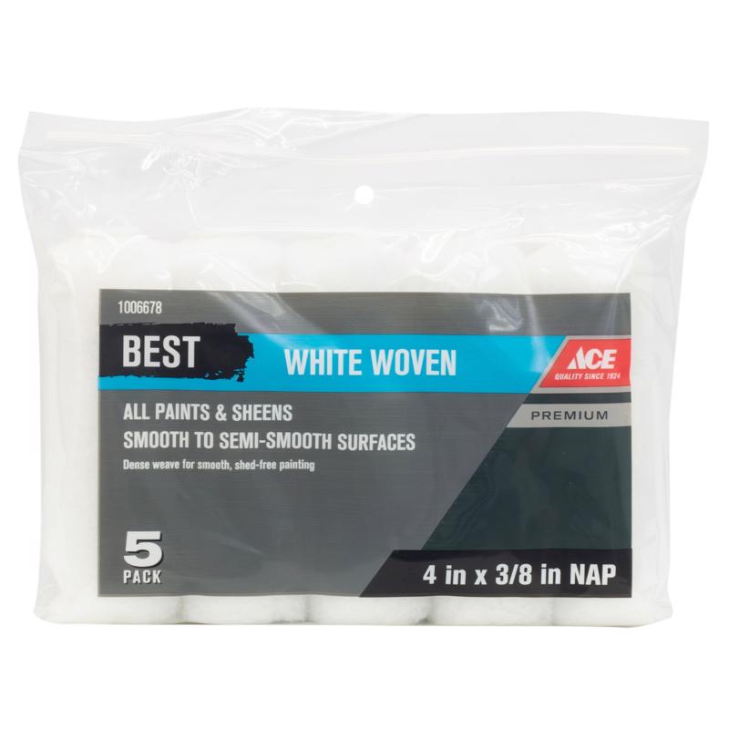 Ace Best Woven Fabric 4 in. W X 3/8 in. Mini Paint Roller Cover 5 pk, Pack of 5