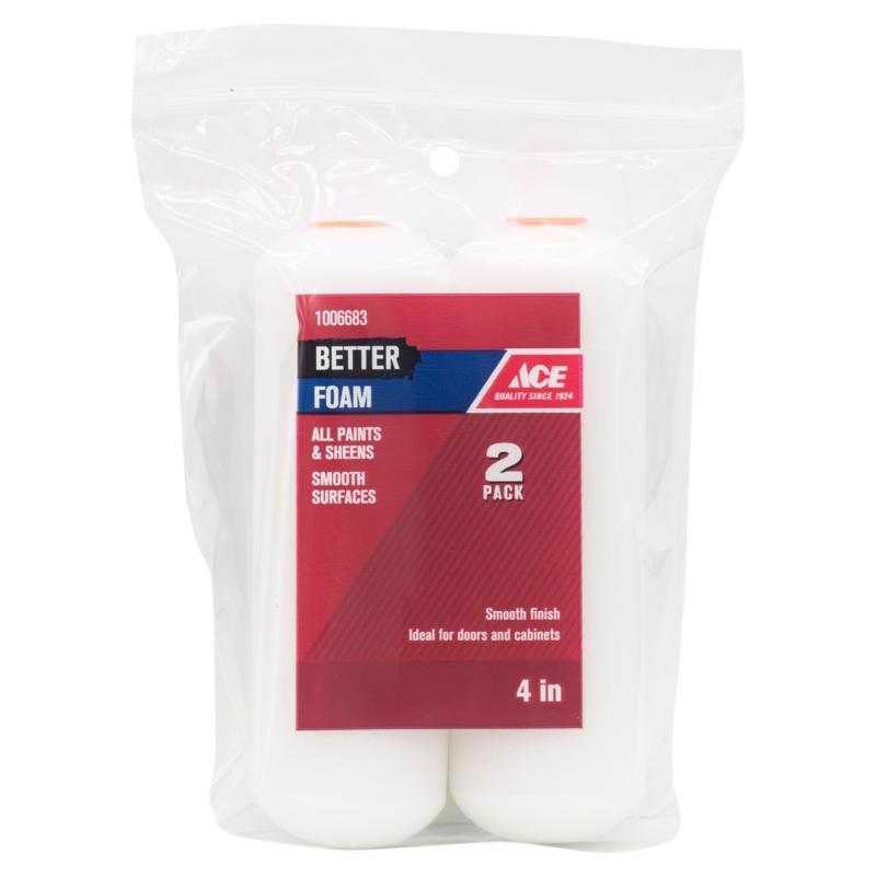 Ace Better Foam 4 in. W Mini Paint Roller Cover 2 pk, Pack of 4