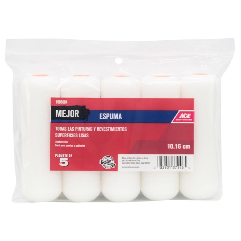 Ace Better Foam 4 in. W Mini Paint Roller Cover 5 pk, Pack of 4