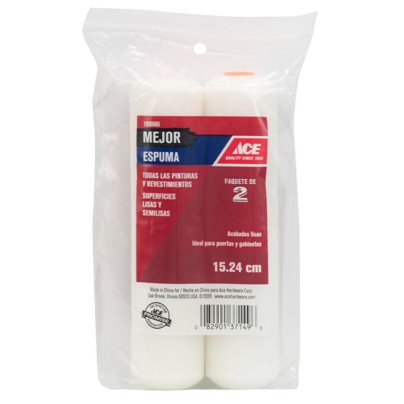 Ace Better Foam 6 in. W Mini Paint Roller Cover 2 pk, Pack of 4