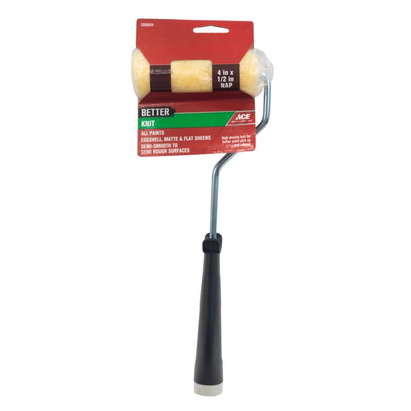 Ace Better Knit 4 in. W X 1/2 in. Mini Paint Roller with Frame 1 pk, Pack of 4