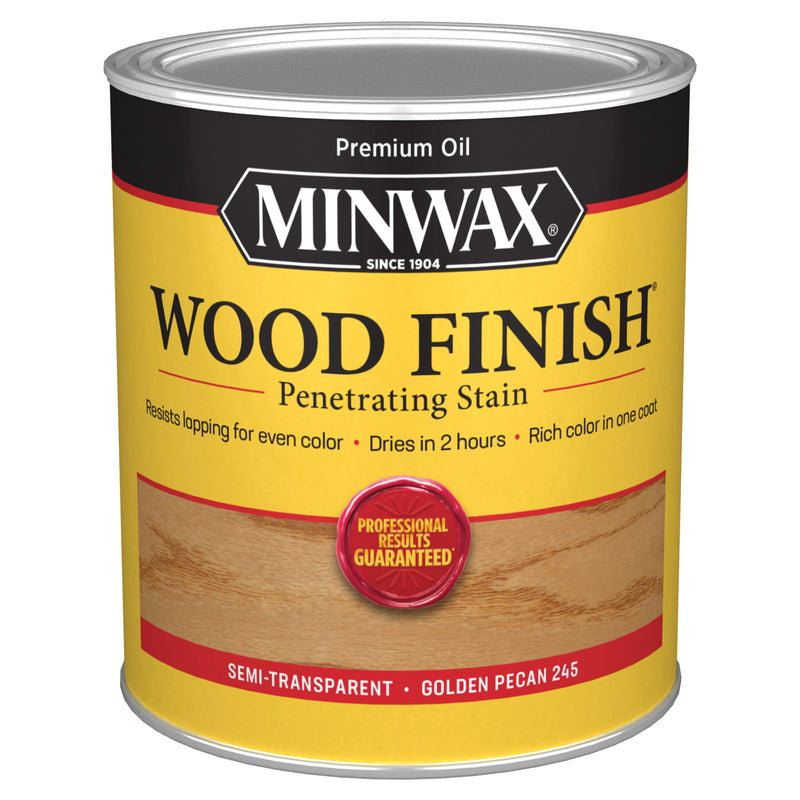 Minwax Wood Finish Semi-Transparent Golden Pecan Oil-Based Penetrating Wood Stain 1 qt, Pack of 4
