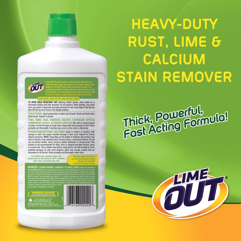 LimeOut Extra No Scent Rust & Calcium Stain Remover 24 oz Liquid, Pack of 6