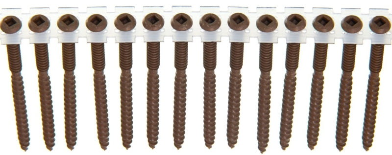 Senco 08S250W497 Deck Screw, Brown, #8 Thread, 2-1/2 in L, Cupped, Pan Head, #2 Drive, Steel