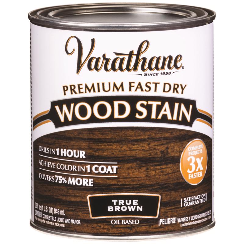 Varathane Premium True Brown Oil-Based Urethane Modified Alkyd Fast Dry Wood Stain 1 qt, Pack of 2