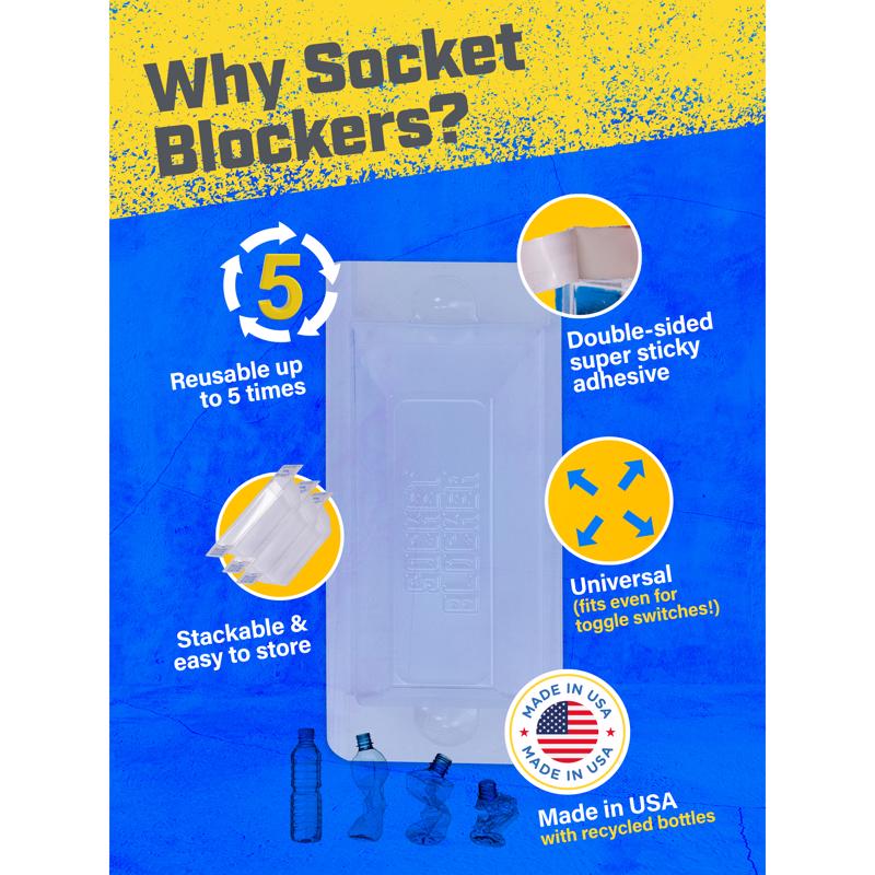Socket Blocker 1.88 in. W X 4 in. L Clear High Strength Mask and Peel 30 pk