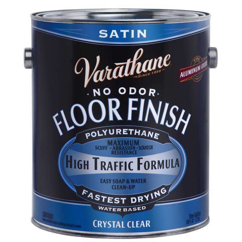 Varathane Satin Crystal Clear Water-Based Floor Finish 1 gal, Pack of 2