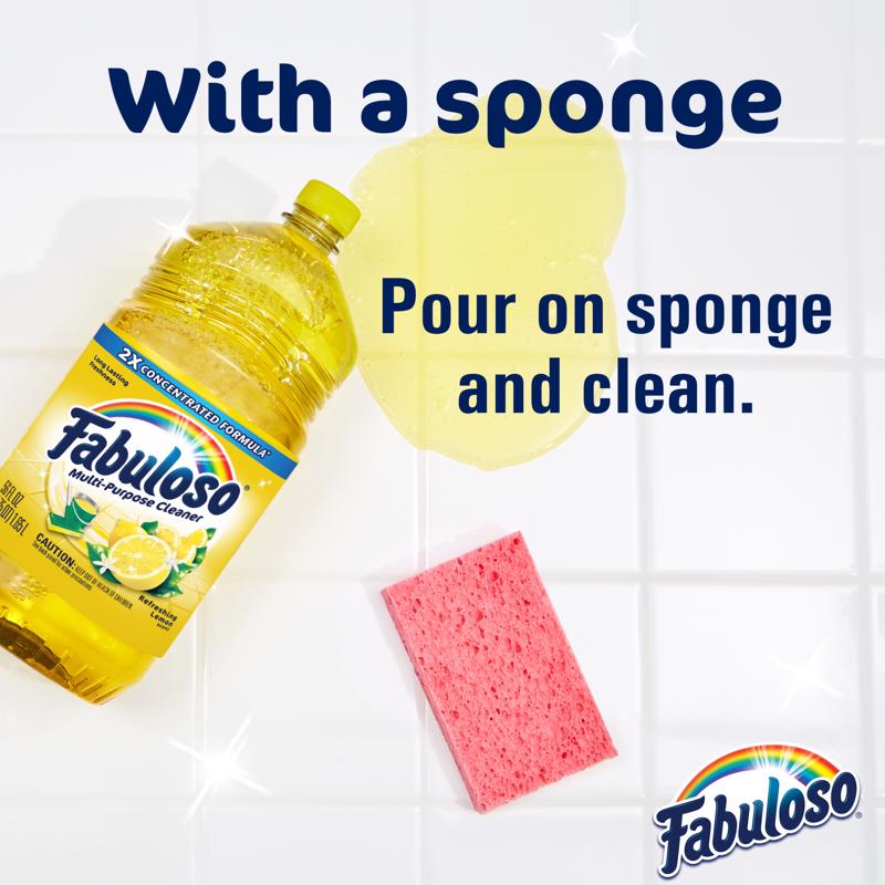 Fabuloso Lemon Scent All Purpose Cleaner Liquid 56 oz, Pack of 6