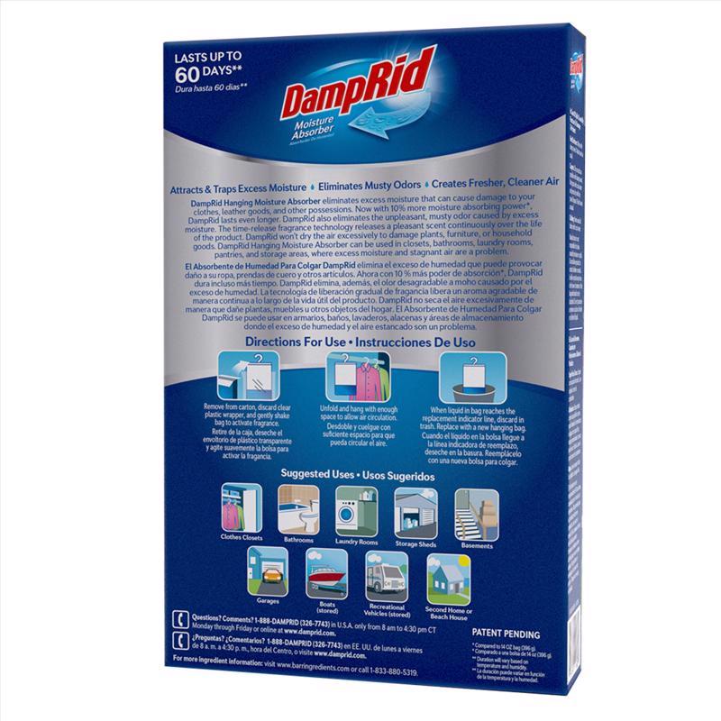 DampRid Hanging Moisture Absorber Fresh Scent 15.4 oz, Pack of 6
